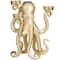 9" Gold Polystone Textured Octopus Candelabra with Tentacle Candle Slots